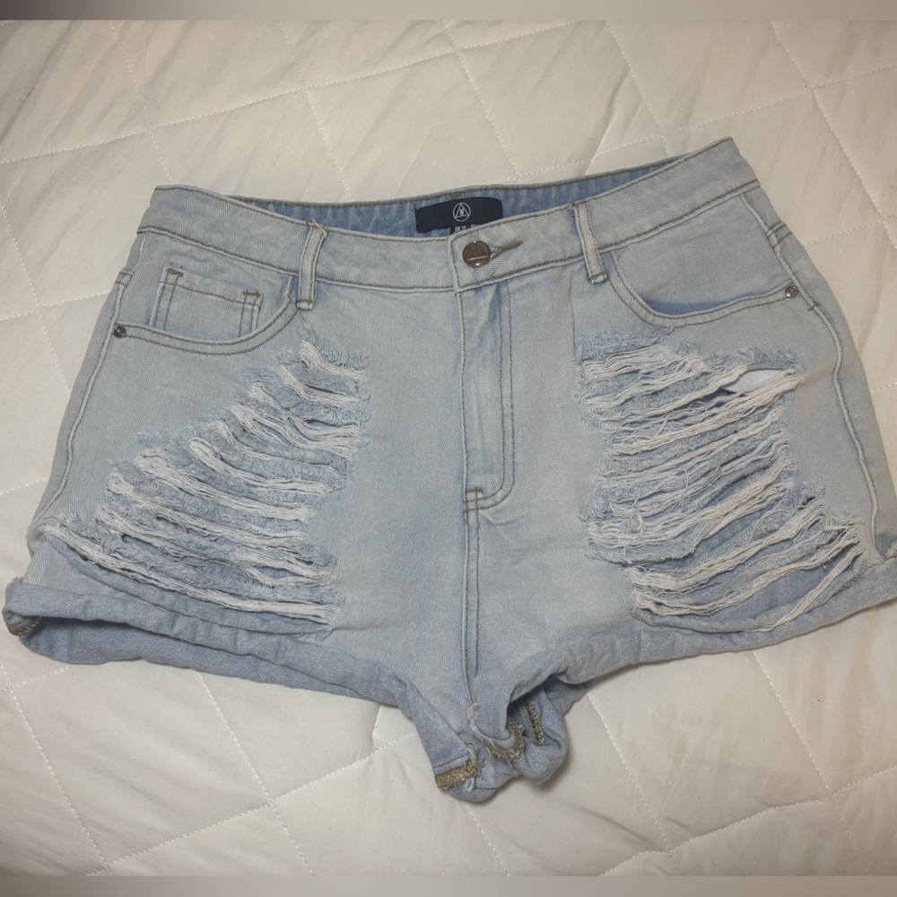 Missguided ripped denim shorts